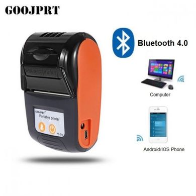 Портативный Bluetooth термопринтер для смартфона Goojprt PT-120, POS-принтер чеков Оранжевый