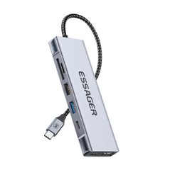 Мультифункциональный USB-Хаб Type-C Essager 8-в-1 от USB Type-C и USB 3.0 до HDMI, SD и microSD