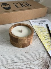 Ароматическая Свеча круглая Vanilla Wood натуральный соевый воск, светлый дуб, 200 мл