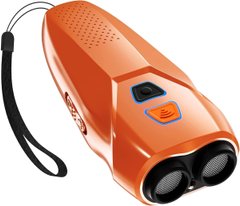 Профессиональный ультразвуковой отпугиватель собак 3в1 с фонариком Ultrasonic PU70 с индикатором зарядки и аккумулятором от USB Orange