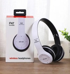 Беспроводные Bluetooth наушники P47 с MP3 плеером + FM радио Накладные наушники White