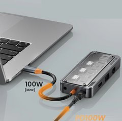 Док-станция USB-хаб 10в1 ASOMETECH (Type-C to 4K HDTV/VGA/SD/TF Card/USB 3.0/3.5mm/PD Fast Charge) 100 Вт