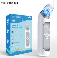Аспиратор детский электронный назальный соплеотсос для новорожденных SLAIXIU 3-насадки + музыка от USB