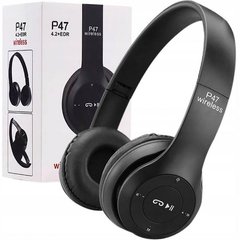 Беспроводные Bluetooth наушники P47 с MP3 плеером + FM радио Накладные наушники Black