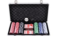 Покерный набор в алюминиевом кейсе на 300 фишек без номинала P-300-01