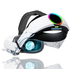 Ремешок на голову SHOCSTON с аккумулятором для гарнитуры Oculus Quest 2 VR емкостью 10000 мАч Белый
