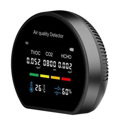 Термогигрометр с датчиком измерения СО2 Air Detector AQD01-Black Анализатор качества воздуха, влажности и