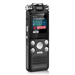 Цифровой диктофон с таймером для записи голоса Sttwunake V59 стерео 16 Гб Black