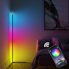 Угловой LED торшер высотой 1,5м RGB подсветка, лампа ночник c Bluetooth управлением со смартфона Черный