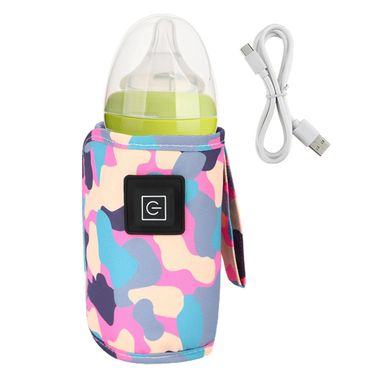 Портативный Подогреватель для детской бутылочки от USB Розовый Кам