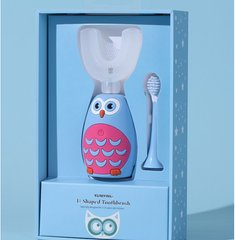 Детская ультразвуковая электрическая зубная щетка-капа 2 в 1 "Owl" Blue