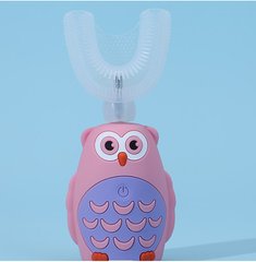 Детская ультразвуковая электрическая зубная щетка-капа 2 в 1 "Owl" Pink