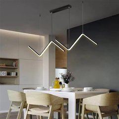Современная светодиодная потолочная люстра для стола, столовой, кухни, бара, подвесное освещение (Теплое белое) YQCHEZI Black