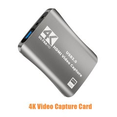 Внешняя карта видеозахвата 4K 60Hz HDMI в USB 3.0 c микрофонным входом и выходом на наушники, устройство видео оцифровки Gray(4K HDMI Video Capture USB)