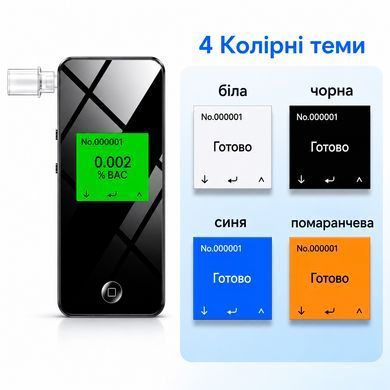 Профессиональный алкотестер + 10 мундштуков SZEEK EK984 с полупроводниковым сенсором, аккамулятор 500 мАч + чехол для хранения