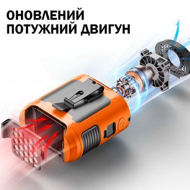 Вентилятор портативный 3в1 с фонариком и повербанком 10000 мАч Универсальный Оранжевый