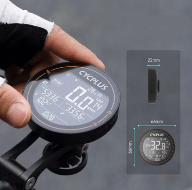 Водонепроникний велокомп'ютер CYCPLUS M2 / спідометр для велосипеда GPS Bluetooth Чорний