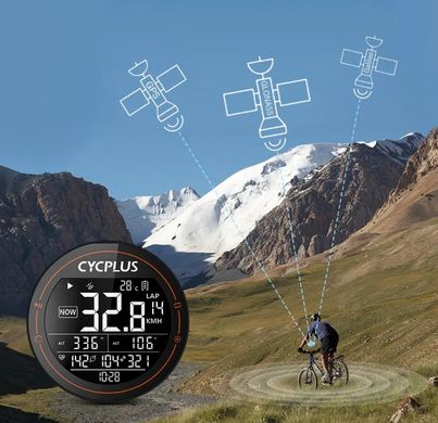 Водонепроникний велокомп'ютер CYCPLUS M2 / спідометр для велосипеда GPS Bluetooth Чорний