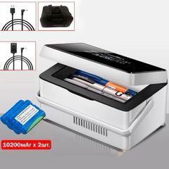 Медичний портативний міні холодильник Coolbox CL-А08 для ліків, інсуліну з двома акумуляторами 10200 мАг