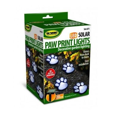 Набор (4 шт.) уличный светильник Светящиеся следы Paw Print Lights на солнечной батарее