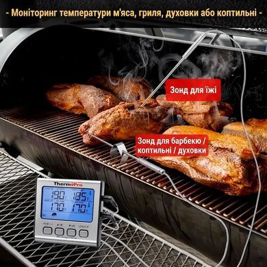 Двухканальный цифровой термометр для мяса ThermoPro TP-17 с таймером и магнитом