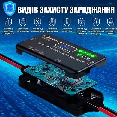 Солнечный контроллер заряда MPPT 10A 12V с LCD-дисплеем и USB/Type-C