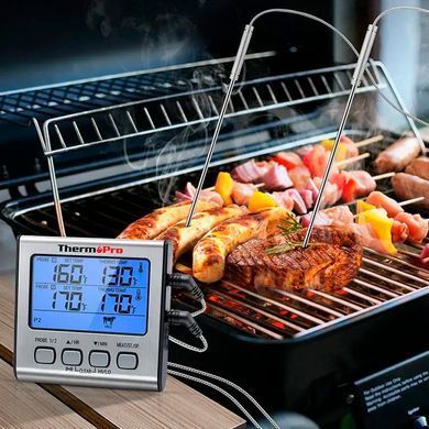 Двухканальный цифровой термометр для мяса ThermoPro TP-17 с таймером и магнитом