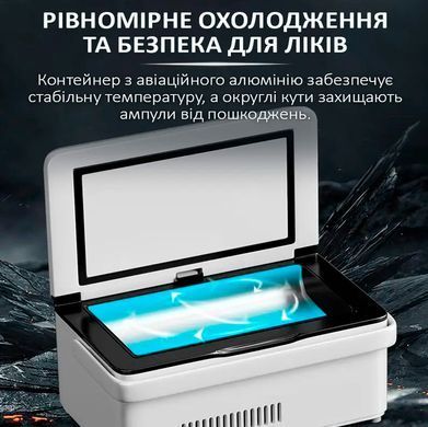 Медицинский портативный мини холодильник Coolbox CL-А08 для лекарств, инсулина с двумя аккумуляторами 10200 мАч