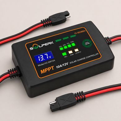 Сонячний контролер заряду MPPT 10A 12V OYMSAE з LCD-дисплеєм та роз'ємом SAE