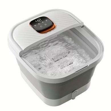 Портативна складна масажна ванночка для ніг ACK Foot Spa з підігрівом та массажем Shiatsu роликами для релаксу дому й відновлення з пультом керування
