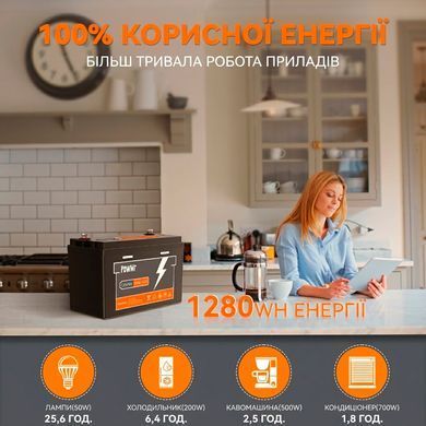 Литий-железо-фосфатный аккумулятор PowMr 12.8V 100Ah LiFePO4 (1280Wh)