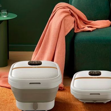 Портативна складна масажна ванночка для ніг ACK Foot Spa з підігрівом та массажем Shiatsu роликами для релаксу дому й відновлення з пультом керування