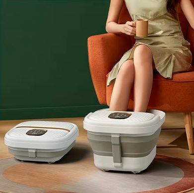 Портативна складна масажна ванночка для ніг ACK Foot Spa з підігрівом та массажем Shiatsu роликами для релаксу дому й відновлення з пультом керування