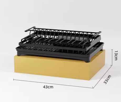 Двоярусна сушарка для посуду BT063 із нержавіючої сталі Black