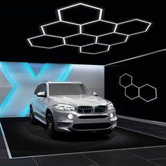 Світлодіодна LED лампа HEXAGON 8 сот 235x244,2 см 280W 6500K Освітлення для гаража, майстерні і дому