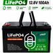 Аккумулятор LiFePO4 JAT 12,8V 100Ah с BMS, литий-железо-фосфатная батарея для ИБП, RV, солнечных систем, ток разряда 100A