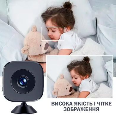 Міні-камера 4K Full HD з WiFi та нічним баченням 64 Гб Чорна