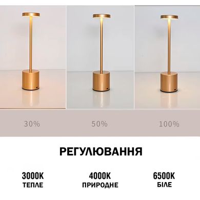 Настольная LED лампа Бра 5200mAh 3W 2700K IP54 USB Аккумуляторная Золото