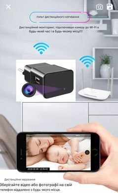 Мини Wi-Fi камера с удаленным доступом для охраны дома 1080P Черный