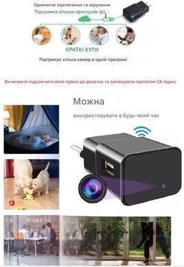 Мини Wi-Fi камера с удаленным доступом для охраны дома 1080P Черный