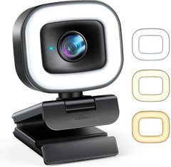 Потоковая веб-камера W15 с регулируемой кольцевой подсветкой, автофокус HD 60 кадров в секунду, 1080P
