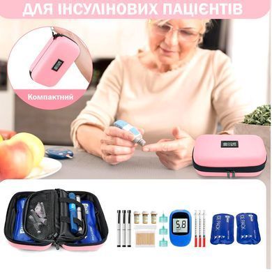 Термо-кейс для інсуліну - портативна сумка-холодильник для діабетиків з льодовими акумуляторами Рожевий
