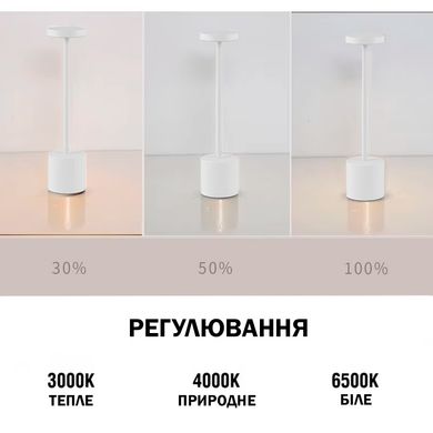 Настільна LED лампа Бра 5200mAh 3W 2700K IP54 USB Акумуляторна Білий