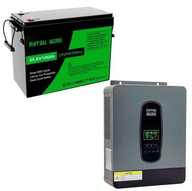 Комплект резервного питания: Гибридный инвертор DATOUBOSS 3000W 24V и Аккумулятор LiFePO4 DATOUBOSS 24V 100Ah