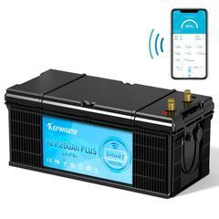Акумулятор LiFePo4, 12V 200А батарея Kepworth 2 USB порти 2.1 з зарядним пристроєм, літій залізо фосфат + Smart Bluetooth BMS battery встроєна для дому, котла, сонячних батарей