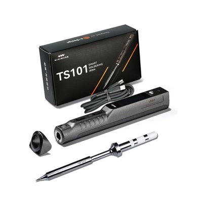 Паяльник MiniWare TS-101 65W жало TS-B2 Tip + подставка + земля / Программируемый электрический паяльник c PD 3.0