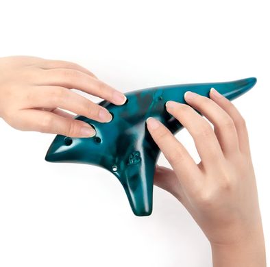 Керамический музыкальный инструмент Ocarina 12 тонн Alto Tone C со сборником песен и сумкой Синий