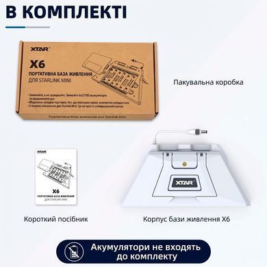 Портативная зарядная станция База питания XTAR X6 Power Base для Starlink Mini