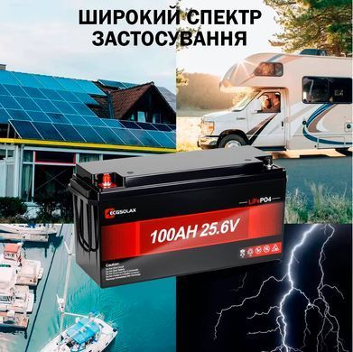 Аккумулятор LiFePO4 24V 100Ah ECGSOLAX, литий-железо-фосфатная батарея с BMS для солнечных систем, ИБП, RV