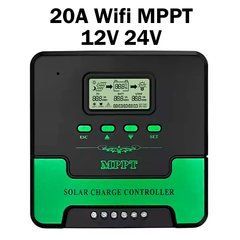 Контроллер заряда солнечной батареи 20A Wifi MPPT 12V/24V, LCD и Dual USB